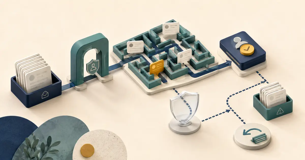 Future practice owner maps an AI scheduling request through identity, availability rules, conflict checks, staff review, confirmation, exceptions, and rollback.