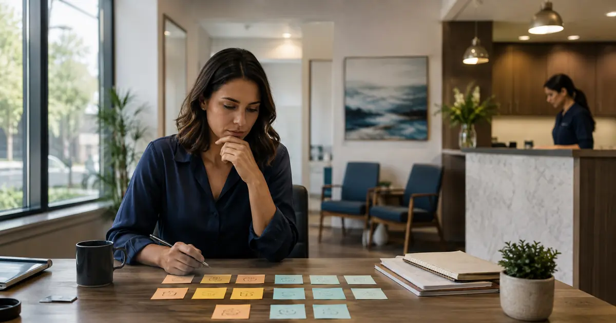 Future dental practice owner balances AI call coverage and consistency against accuracy, privacy, accessibility, failure recovery, and human oversight.