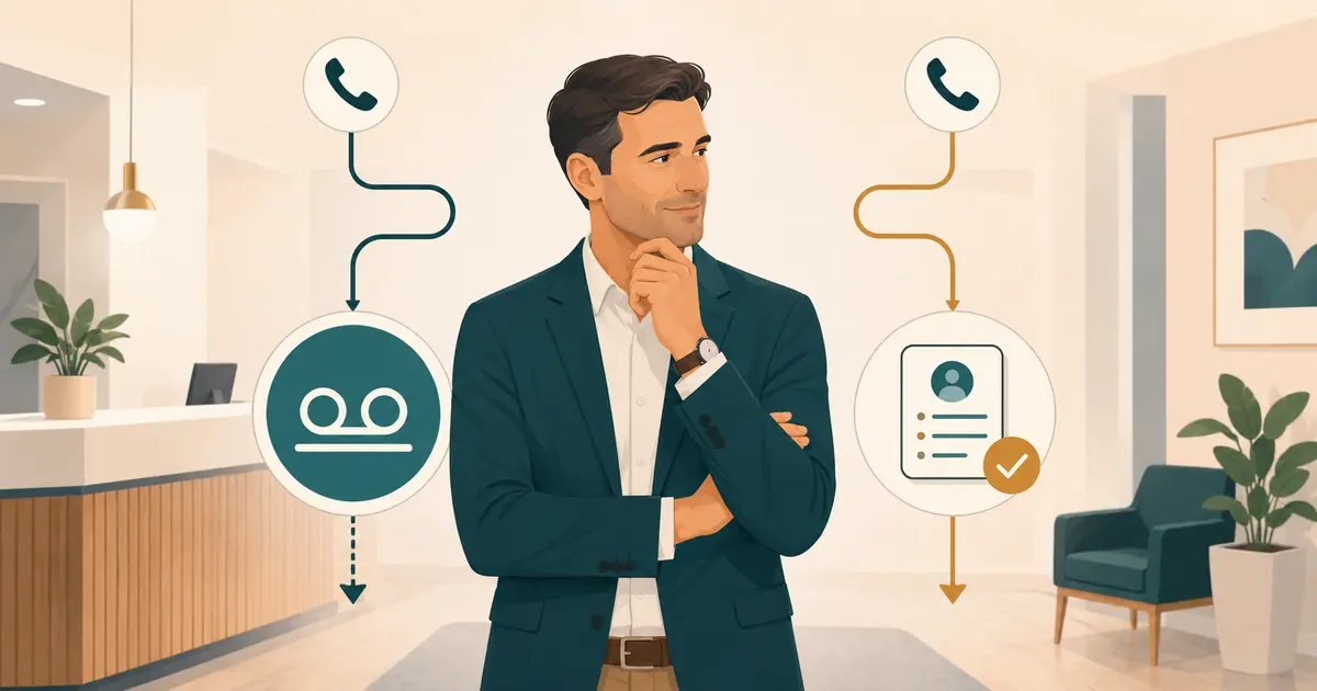 Dental practice owner compares a voicemail path with an organized caller-request handoff for the front desk.