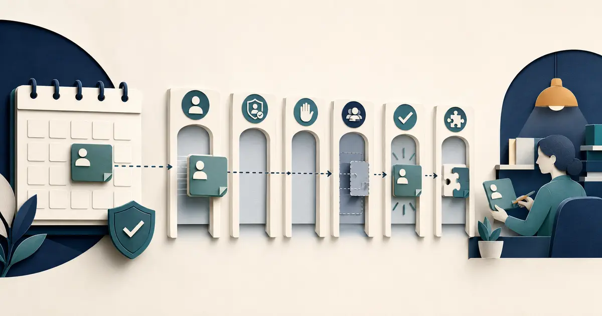 Dental office manager reviews original appointment, requested change, candidate time, staff approval, confirmation, and rollback on a controlled timeline.