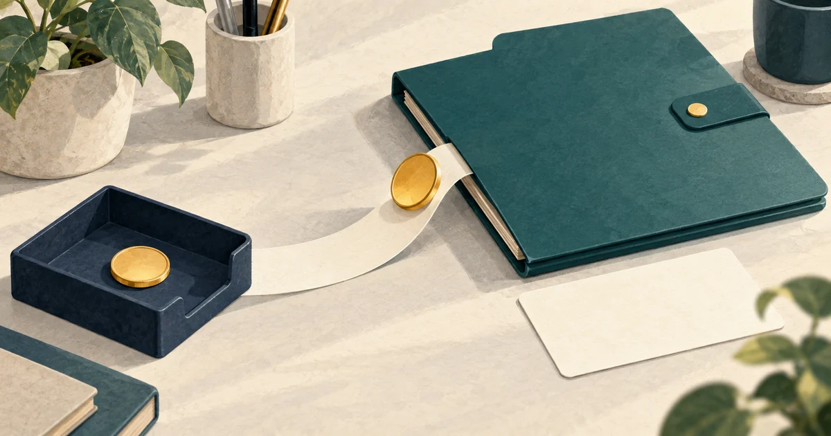A payment token returning toward a verified payer folder while a second token is held in a separate review tray.