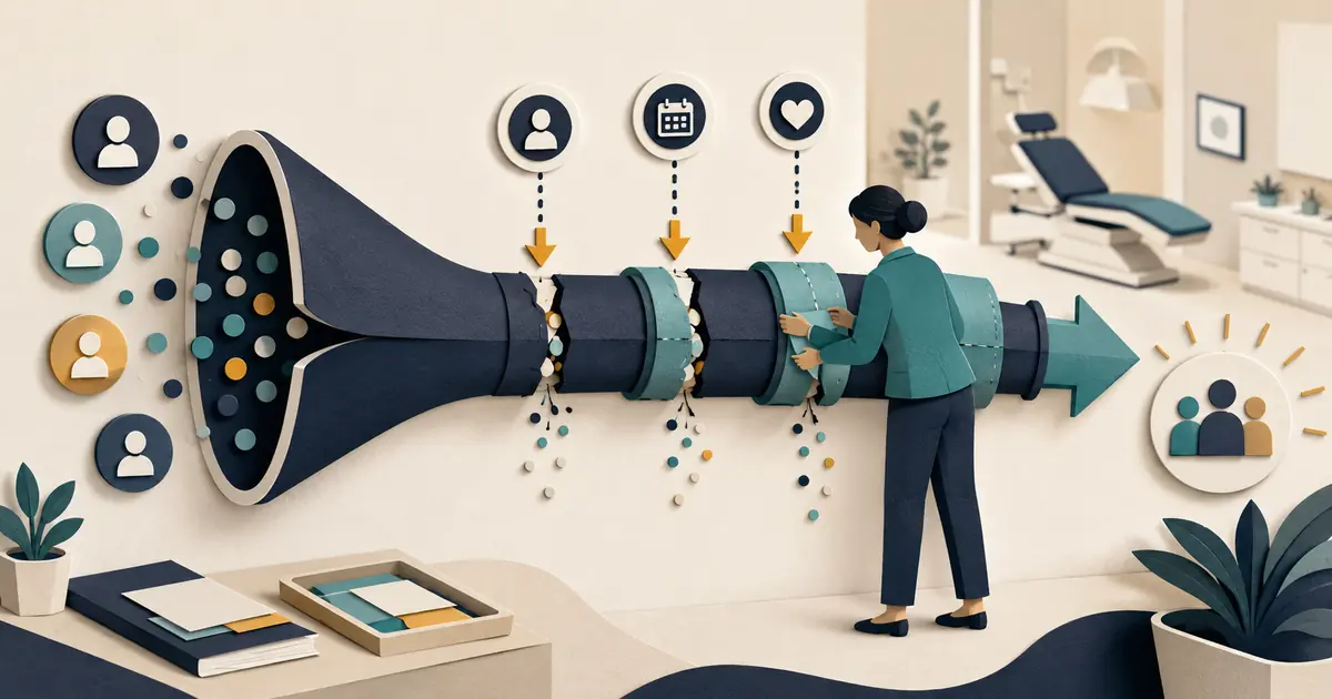 Dental office manager traces campaign calls through routing, answer coverage, inquiry capture, callback ownership, duplicate checks, outcomes, cost, and corrective-control stages.