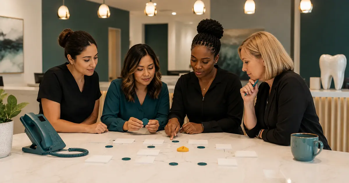 Front desk team reviews missed-call software requirements for capture, duplicate control, assignment, callback, privacy, reporting, and outage recovery.