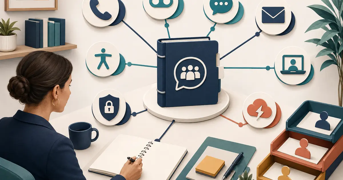 Dental office manager maps phone, voicemail, text, email, portal, and outage communication channels to owners, response rules, and safeguards.
