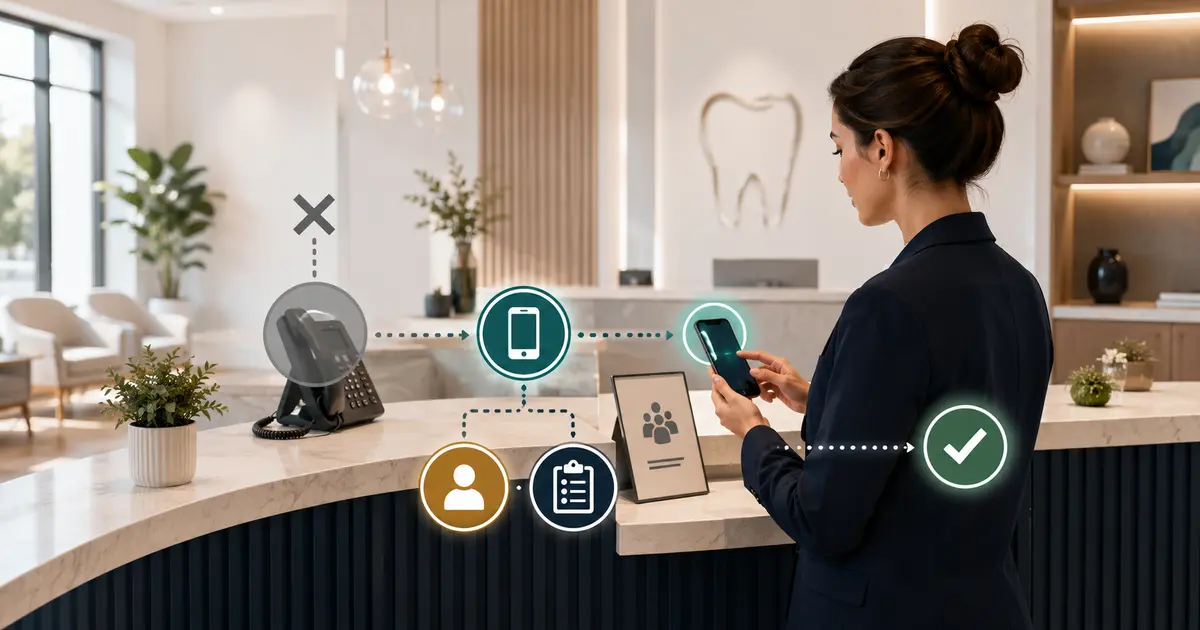 New dental practice outage plan switches a failed office phone path to backup contact, patient notice, request log, and tested restoration.