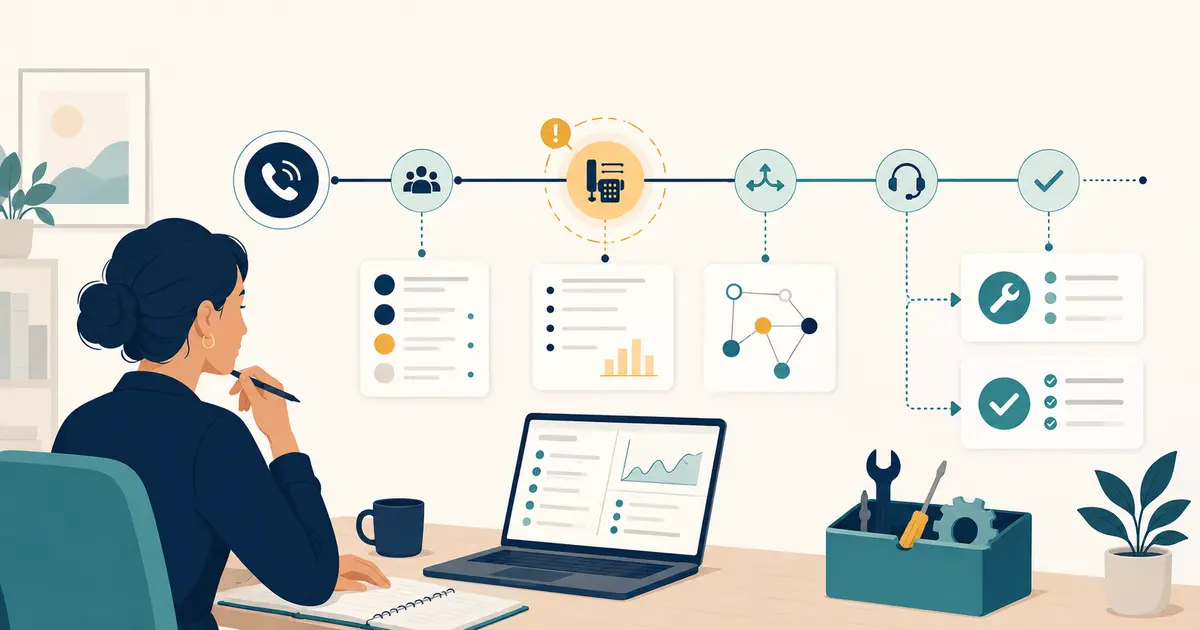 Dental practice owner reconstructs a phone incident timeline and assigns corrective actions, owners, dates, and retests.