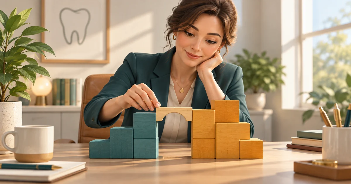 A practice owner compares planned and actual amounts represented by two rows of blocks.