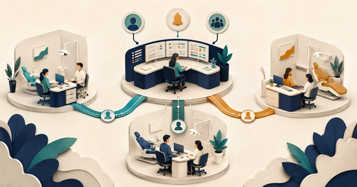 DSO leader compares central, local, and hybrid call ownership across scheduling authority, location facts, escalation, overflow, privacy, and reporting.