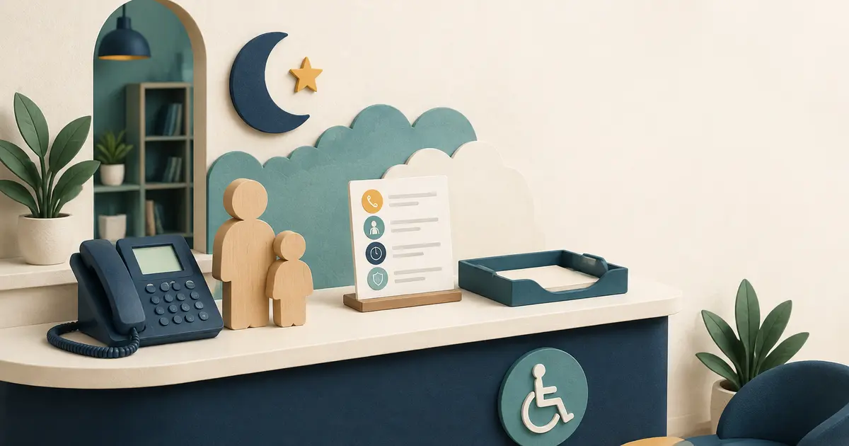 Future pediatric practice owner maps guardian calls, child context, approved office information, after-hours escalation, privacy, and staff follow-up.